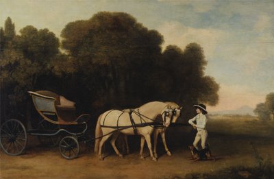 Phaeton mit einem Paar Cremeponys und einem Stallburschen von George Stubbs